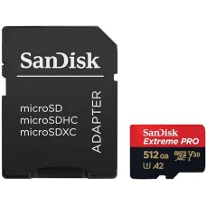 Sandisk Extreme PRO 512GB 200mbps MicroSDXC UHS-1 Memory Card With Adapter (SDSQXCD-512G-GN6MA)