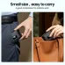 Lifestyle view of BWOO BO-MF03 wireless microphone in hand and stored inside a handbag.