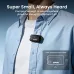 Lifestyle view of BWOO BO-MF03 wireless microphone clipped to a shirt pocket for hands-free recording.