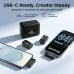 Lifestyle view of BWOO BO-MF03 wireless microphone connected to a smartphone with USB‑C receiver.