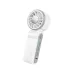 Hoco HX604 3000mAh portable foldable mini fan in White with side control buttons and LED battery lights.
