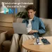 Lifestyle view of BWOO BO-CDA240 45W GaNex 2-Port Fast Charger Adapter powering multiple devices on a table during work session