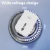 Top view of Deli ET768 Travel Adapter on circular voltage dial showing wide voltage design up to 240V.