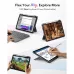 ESR Flex Detachable Keyboard Case for iPad showcasing flexible usage options for work, drawing, and entertainment.