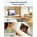 ESR Flex Detachable Keyboard Case for iPad in pink with magnetic keyboard and adjustable stand design.