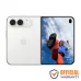 iPhone Duo Star White foldable smartphone shown fully open with dual rear cameras and scenic display.