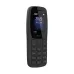 Front view of Nokia 105 Classic black keypad phone with small display showing time and date