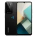 Oxy Black Symphony ATOM 5 shown front and back; features dual rear cameras, notch display, and geometric pastel wallpaper.