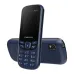 Blue Symphony BL125 feature phone standing upright with its keypad and screen, and its back cover lying behind it.