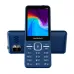 Symphony L257 navy blue feature phone with keypad, large display, rear camera and speaker, front and back view