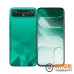 Tecno Camon Air smartphone in green with front and rear views on a white background.