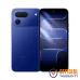 Front and back view of Tecno SPARK 50 Pro in blue showing glossy back and dual camera design
