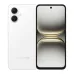 Tecno Spark Go 2 smartphone with Veil White back, dual rear cameras, and sleek front display showing abstract wallpaper