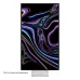 Apple Pro Display XDR Monitor, front view displaying vibrant abstract graphics on the ultra-wide high-resolution screen