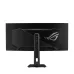 Back view of ASUS ROG Strix OLED XG34WCDMS Monitor with angular matte finish and central stand featuring ROG branding.