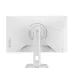 Rear view of ASUS ROG Strix XG27ACMES-W Monitor with angular white design, ROG logo, and sturdy central stand.