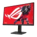 ASUS ROG Strix XG27UCS gaming monitor front view with vivid red display, slim bezels and ergonomic stand