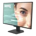 Front side angled view of BenQ monitor with vibrant display, thin bezels, and modern minimal stand design