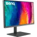 BenQ PD2706U 27-inch monitor with a close-up of a woman's eye on screen and minimalist white design.