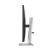 Side profile of HP E32k G5 Monitor showing thin design and sleek silver stand with rectangular base.