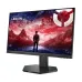 Angled view of the black Lenovo Legion 24-10 gaming monitor displaying a red and black landscape scene.