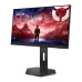 Angled view of the black Lenovo Legion 25-10 gaming monitor displaying a red and black landscape scene.
