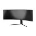 Front view of ultrawide curved gaming monitor with slim bezels and wide panoramic display on sturdy stand