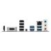 ASRock B840M-HVS rear I/O panel with HDMI, VGA, USB ports, LAN port, audio jacks, and connectivity options