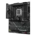 Top view of Asus ROG STRIX X870E-H motherboard showing AM5 socket, DDR5 RAM slots and premium cooling design
