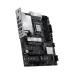 Angled view of MSI PRO Z890-P WIFI6E Motherboard highlighting heatsinks with MSI PRO SERIES branding and rear I/O panel.