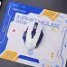 Top view of Inphic PD60 Gaming Mouse Pad with white accented mouse and bold geometric patterns featuring printed text.