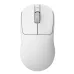 Top-down view of white Ajazz AJ139 V2 MC Mouse showing scroll wheel and side buttons in a sleek ergonomic design.