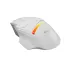 Right angled back viewpoint of the white Xtrike Me GW-325 Mouse emphasizing its ergonomic shape.