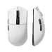 Dual-view of Furycube G9 Ultra Mouse showing top and side angles with black accents and ergonomic white shell.