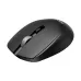 Top view of Havit MS51WB Dual-Mode Wireless Mouse with scroll wheel and buttons highlighted in sleek ergonomic black design.