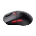 Side-angled view of a black Havit MS59WB gaming mouse with red side buttons.