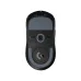 Bottom view of Logitech PRO X SUPERLIGHT 2 SE Mouse with sensor, glide pads, and circular compartment for wireless receiver.