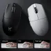 Comparison view of MCHOSE G3 V2 Pro Mouse in black and white with ergonomic grip styles illustrated below for comfort use.