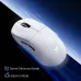 Promotional view of MCHOSE M7 Mouse in white with glowing logo, highlighting Game Enhanced and eSports performance modes.