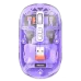 Top transparent view of Meetion BTM005 Dual Mode Silent Wireless Mouse in purple displaying internal structure and ergonomic design.