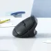 Angled side view of Meetion BTM008 Dual Mode Wireless Mouse on desk showing ergonomic shape, scroll wheel, and modern design.