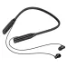 Flat layout view of Hoco ES62 Plus Neckband showing black cylindrical modules and wired in-ear tips.