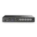 Rear panel of TP-Link VIGI NVR2016H-16P NVR showing 16 Ethernet ports, HDMI, VGA, audio jacks, and power input.