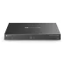 Front view of TP-Link VIGI NVR4016H NVR with dual USB ports, status LEDs, ventilation holes, and HDMI marking.