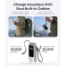 Lifestyle and studio view of Anker Zolo 25000mAh 165W Power Bank with Built-In Type-C Cable showing dual built-in cables.