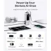 Front view of Anker Zolo 25000mAh 165W Power Bank with Built-In Type-C Cable powering multiple devices simultaneously.