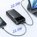 Top view of Awei PA-92 20000mAh 22.5W Fast Charging Power Bank showing dual device charging setup