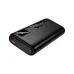 Angled front view of black Hoco J158 Pro Power Bank showing digital LED display at 26%, dual USB ports, and gloss logo.