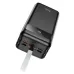 Black Hoco power bank with LED display, multiple USB and Type-C ports, fast charging support
