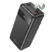 Hoco high-capacity power bank showing 100% battery, textured design, multiple output ports